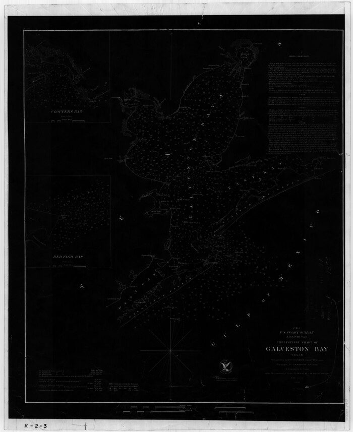 69867, Preliminary Chart of Galveston Bay, Texas, General Map Collection