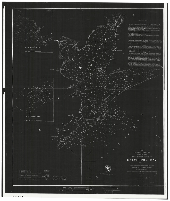 69868, Preliminary Chart of Galveston Bay, Texas, General Map Collection