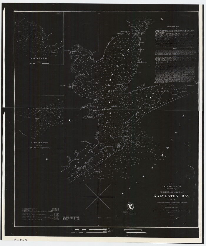 69868, Preliminary Chart of Galveston Bay, Texas, General Map Collection