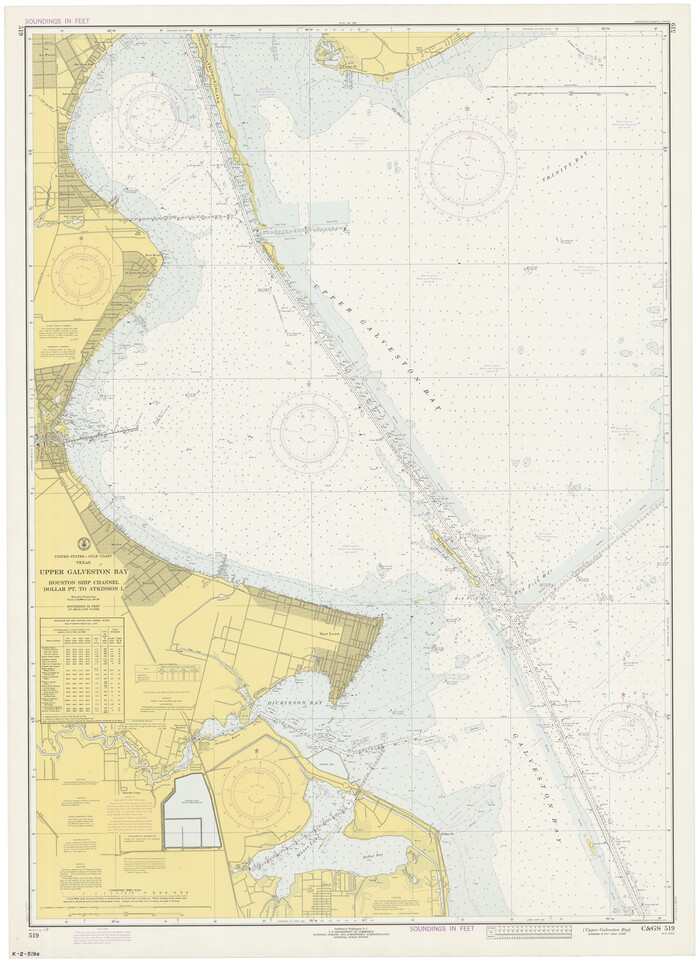 69895, Upper Galveston Bay, Houston Ship Channel, Dollar Pt. to Atkinson I., General Map Collection
