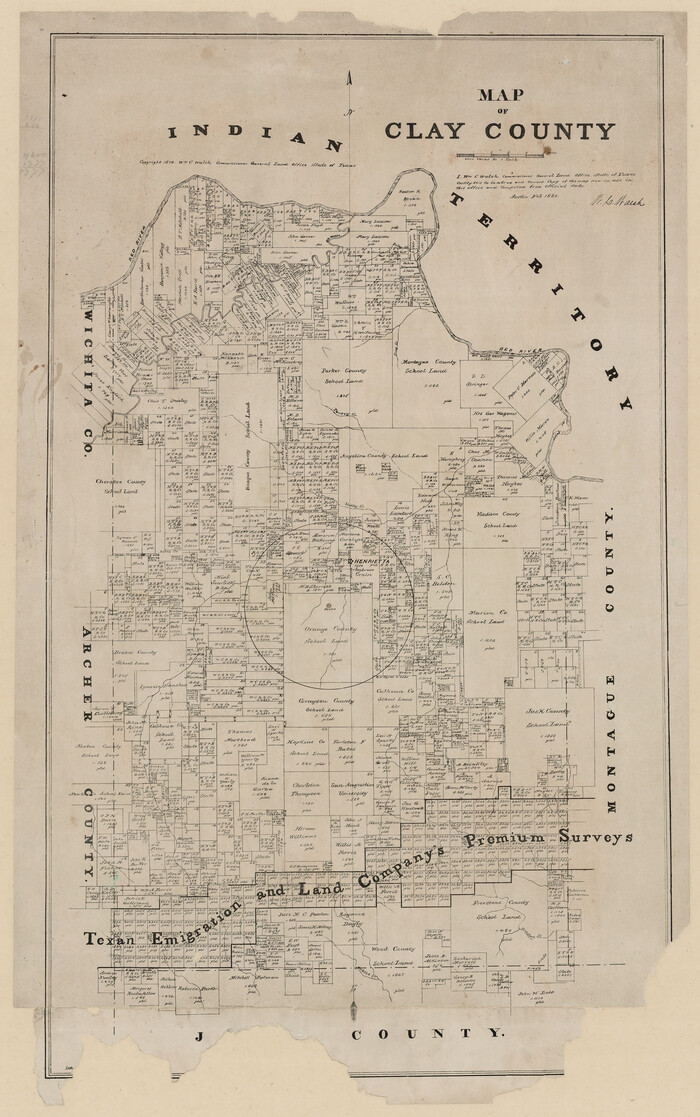 699, Map of Clay County, Texas, Maddox Collection