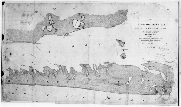 69923, Map of Galveston West Bay and Part of Galveston Island, General Map Collection