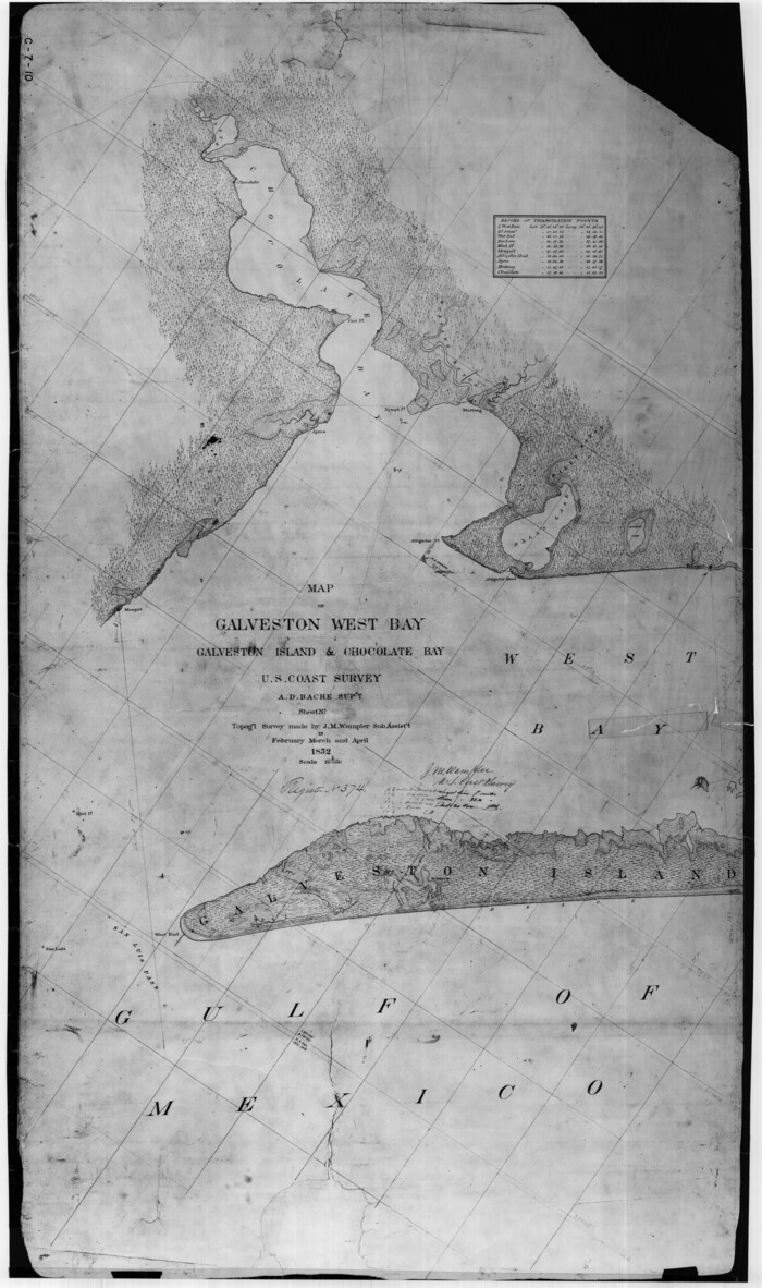 69924, Map of Galveston West Bay, Galveston Island & Chocolate Bay, General Map Collection