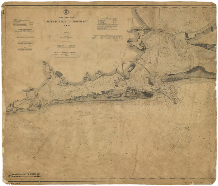 69927, Coast Chart No. 205 - Galveston Bay to Oyster Bay, Texas, General Map Collection
