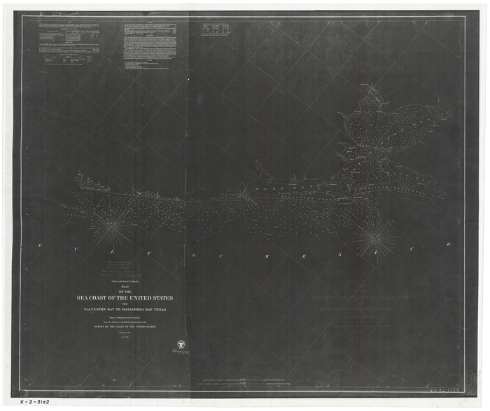 69950, Preliminary Chart No. 31 of the Sea Coast of the United States from Galveston Bay to Matagorda Bay, Texas, General Map Collection
