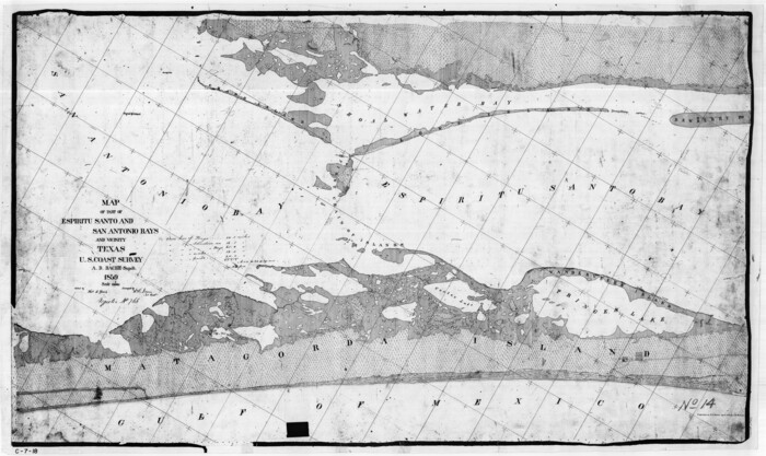 69983, Map of Part of Espiritu Santo and San Antonio Bays and Vicinity, Texas, General Map Collection