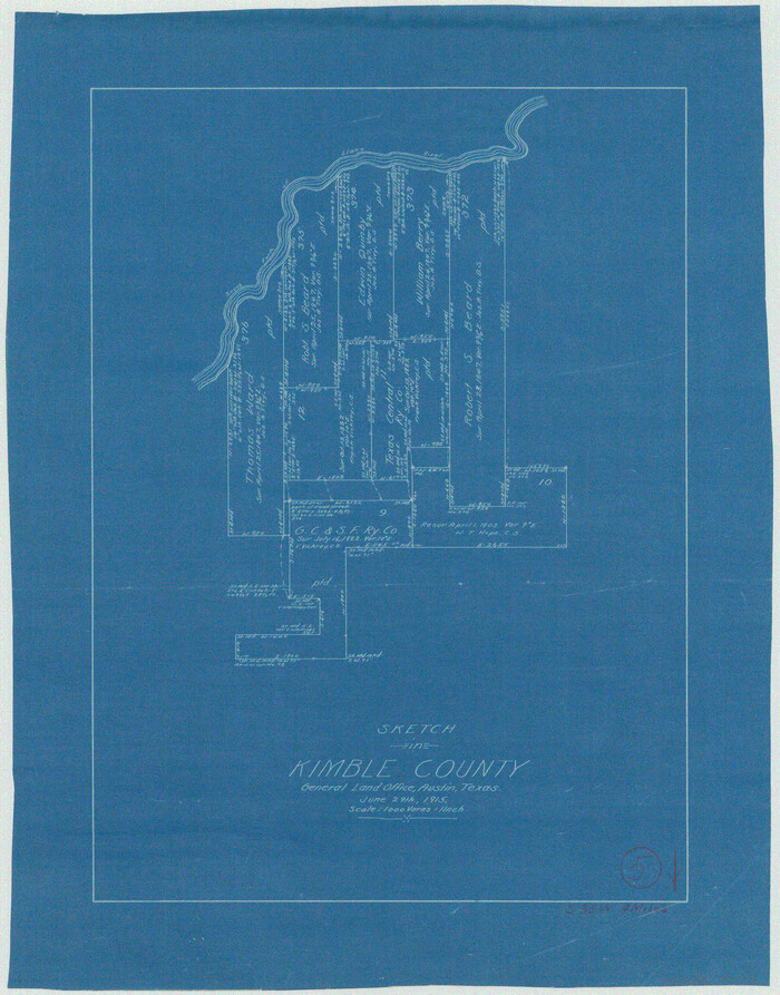 70073, Kimble County Working Sketch 5, General Map Collection