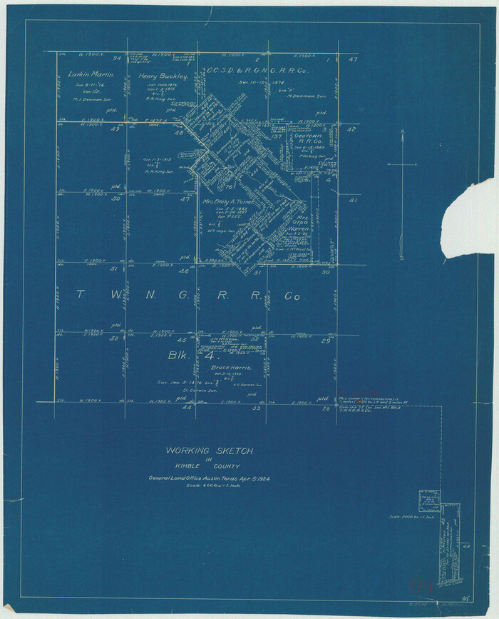 70085, Kimble County Working Sketch 17, General Map Collection