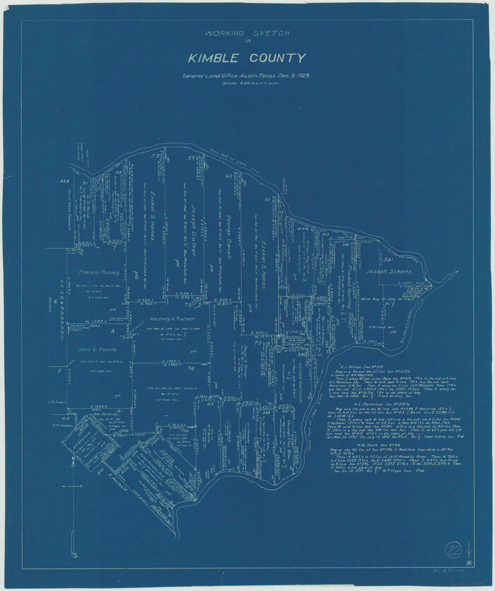 70090, Kimble County Working Sketch 22, General Map Collection
