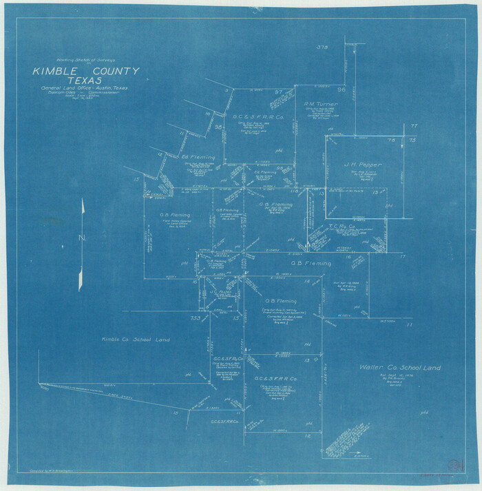 70101, Kimble County Working Sketch 33, General Map Collection