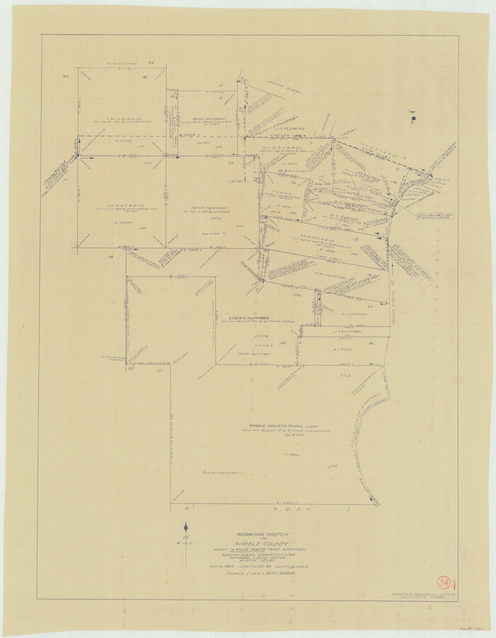70102, Kimble County Working Sketch 34, General Map Collection