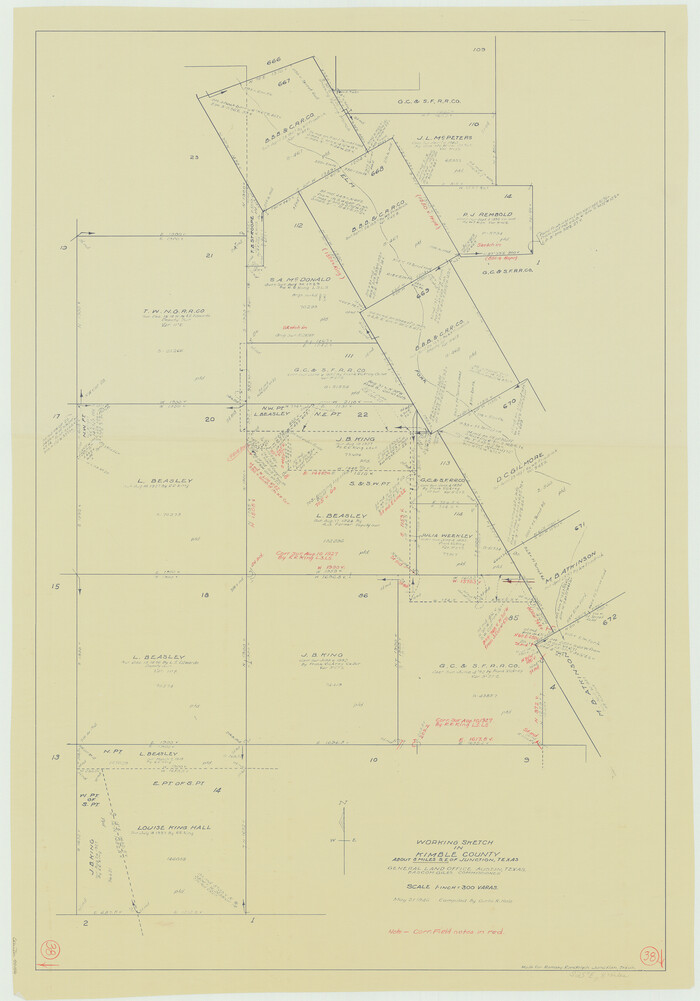 70106, Kimble County Working Sketch 38, General Map Collection