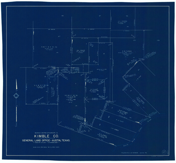 70113, Kimble County Working Sketch 45, General Map Collection