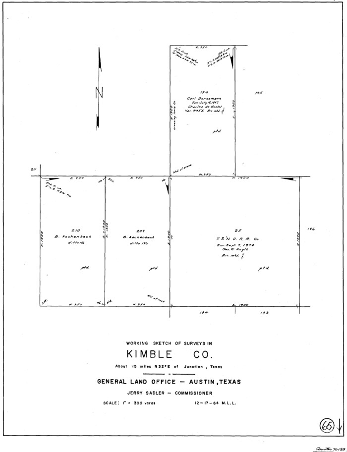 70133, Kimble County Working Sketch 65, General Map Collection