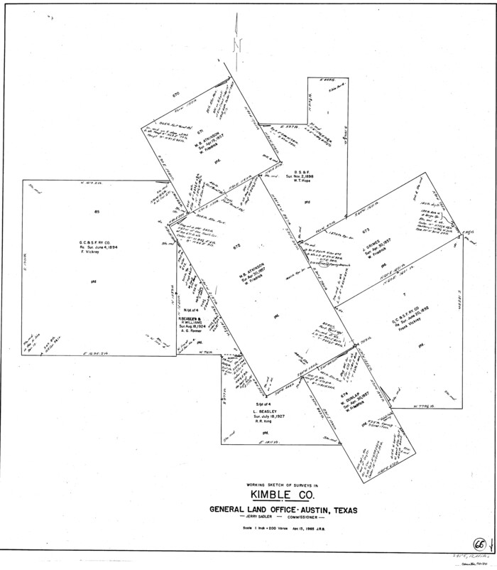 70134, Kimble County Working Sketch 66, General Map Collection