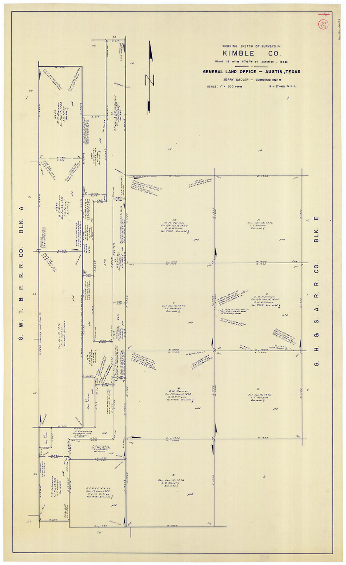 70138, Kimble County Working Sketch 70, General Map Collection