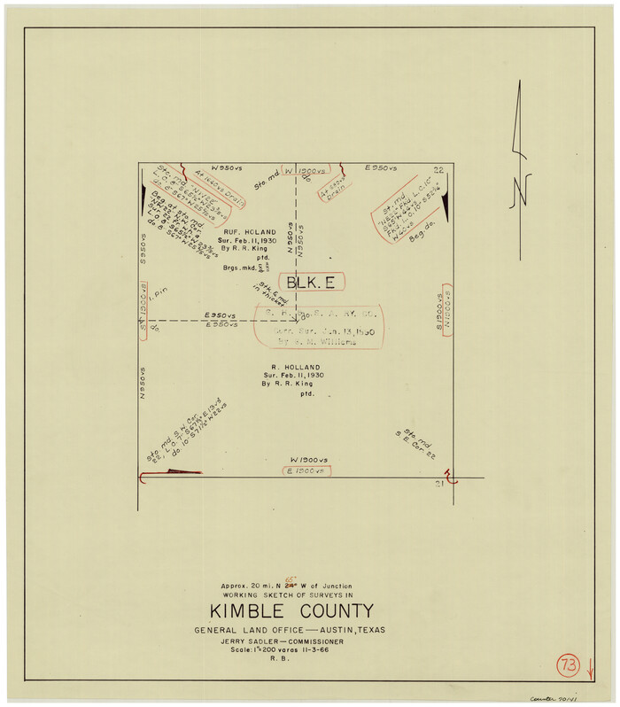 70141, Kimble County Working Sketch 73, General Map Collection