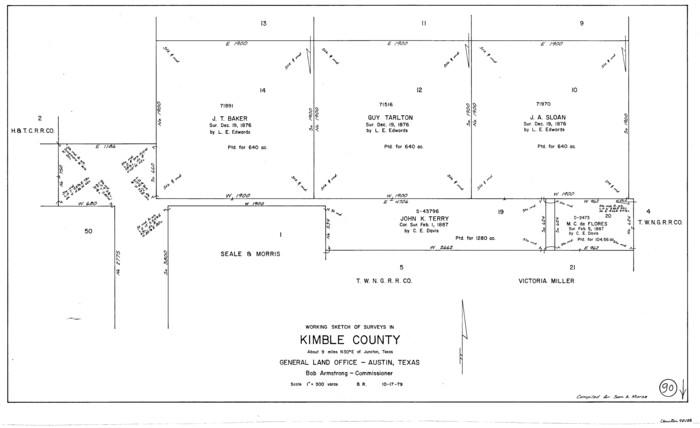 70158, Kimble County Working Sketch 90, General Map Collection