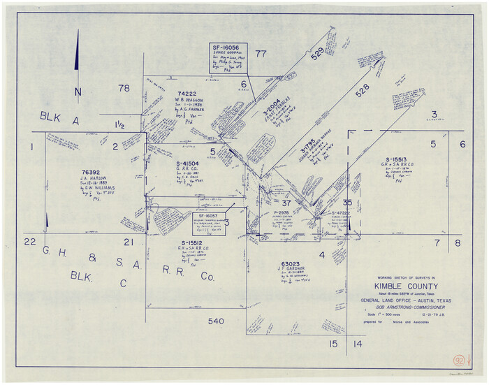 70160, Kimble County Working Sketch 92, General Map Collection