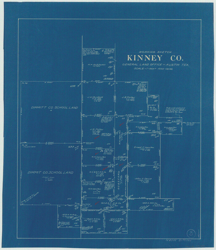 70185, Kinney County Working Sketch 3, General Map Collection