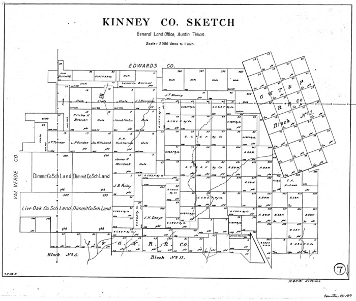 70189, Kinney County Working Sketch 7, General Map Collection
