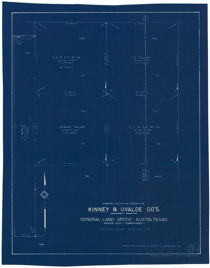 70203, Kinney County Working Sketch 21, General Map Collection