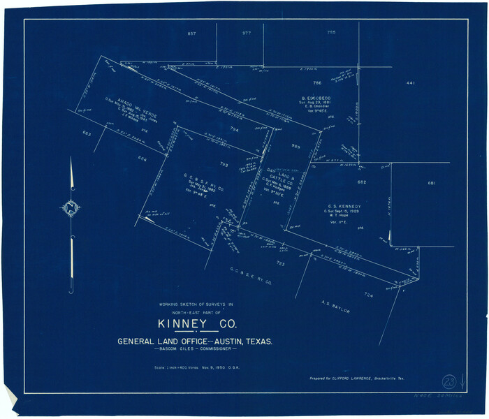 70205, Kinney County Working Sketch 23, General Map Collection