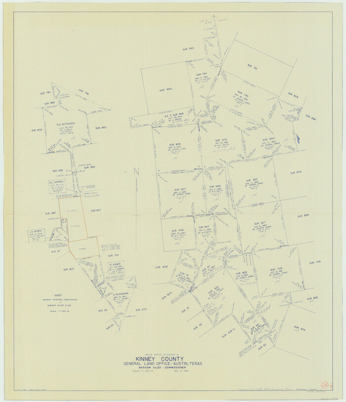 70206, Kinney County Working Sketch 24, General Map Collection
