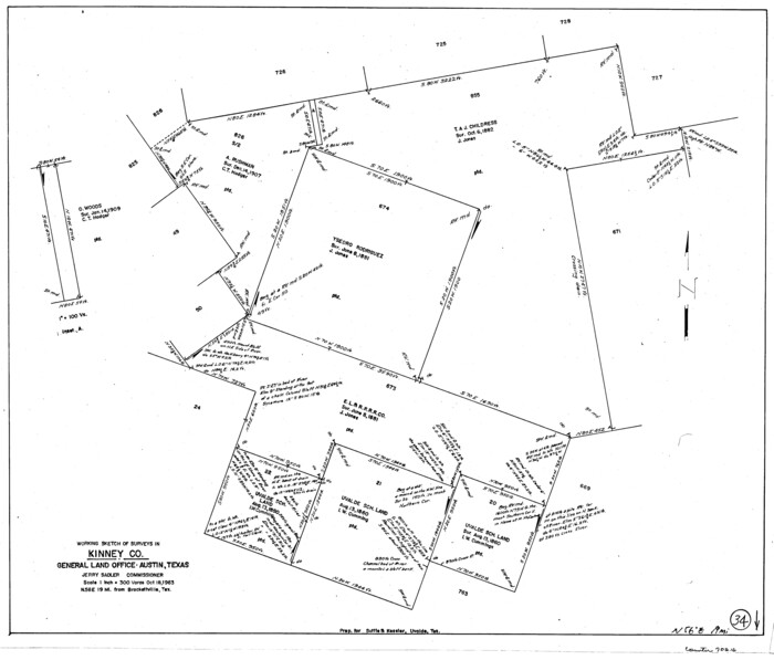 70216, Kinney County Working Sketch 34, General Map Collection