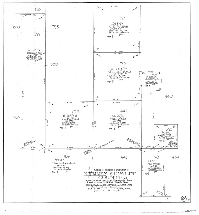 70227, Kinney County Working Sketch 45, General Map Collection