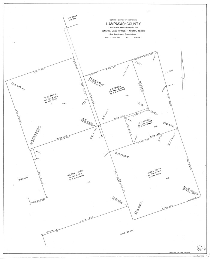 70290, Lampasas County Working Sketch 13, General Map Collection