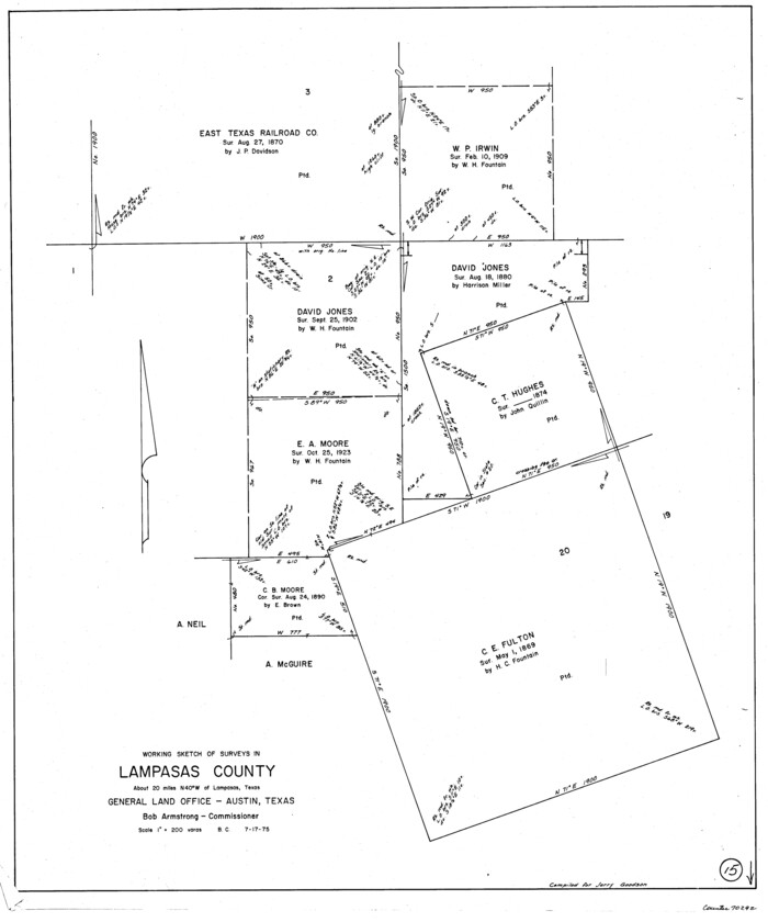 70292, Lampasas County Working Sketch 15, General Map Collection