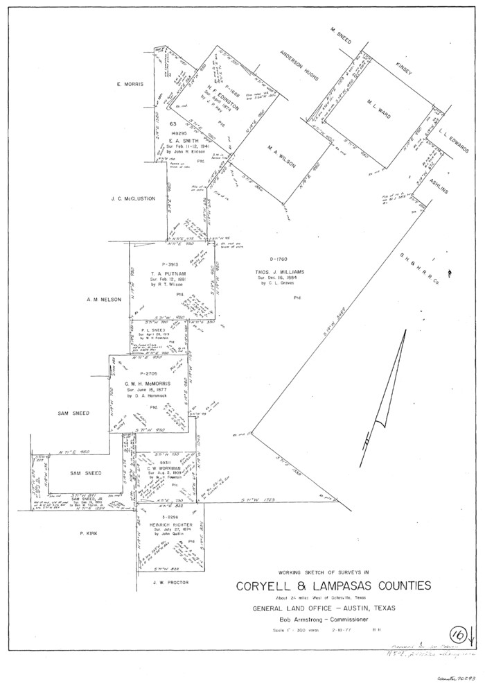 70293, Lampasas County Working Sketch 16, General Map Collection