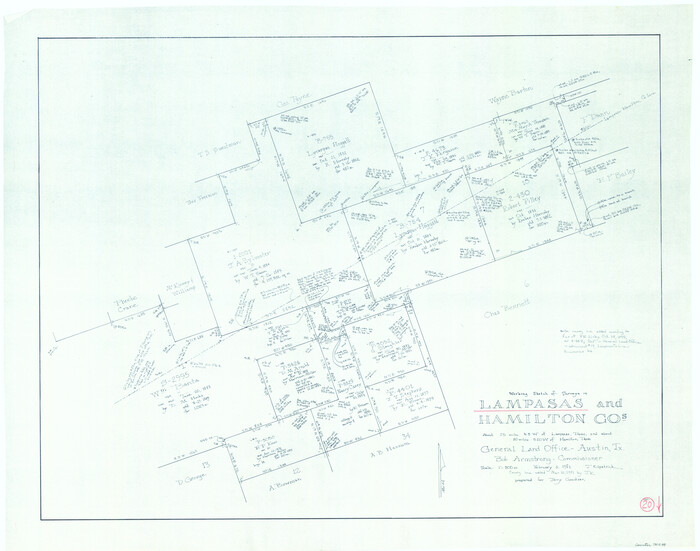 70298, Lampasas County Working Sketch 20, revised, General Map Collection