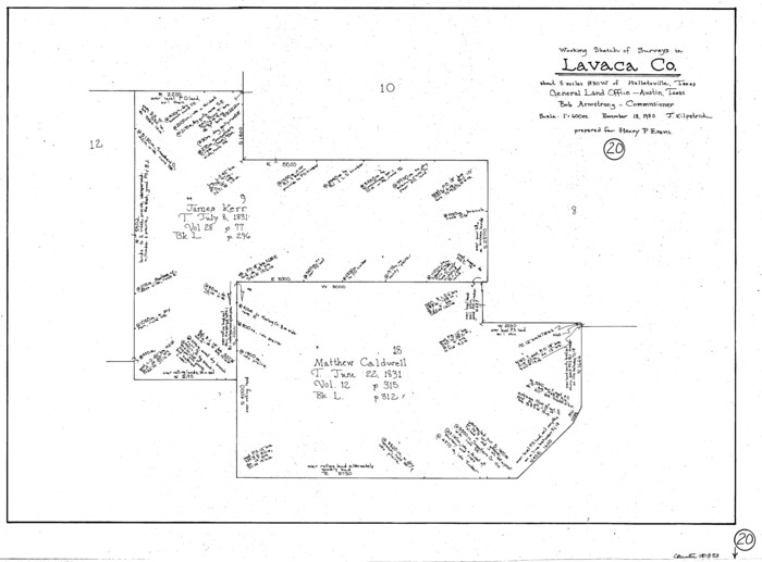 70373, Lavaca County Working Sketch 20, General Map Collection