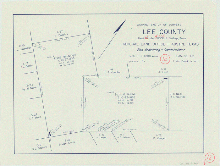 70391, Lee County Working Sketch 12, General Map Collection