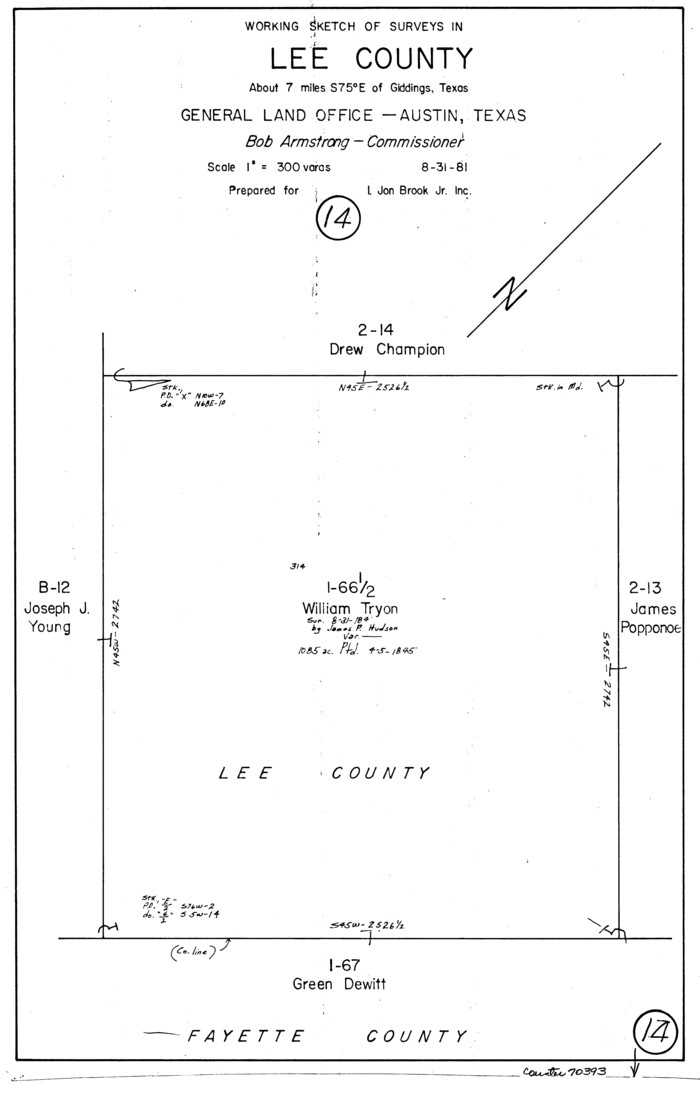 70393, Lee County Working Sketch 14, General Map Collection