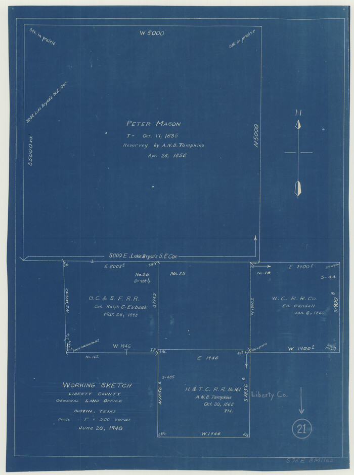 70480, Liberty County Working Sketch 21, General Map Collection