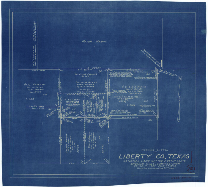 70489, Liberty County Working Sketch 30, General Map Collection