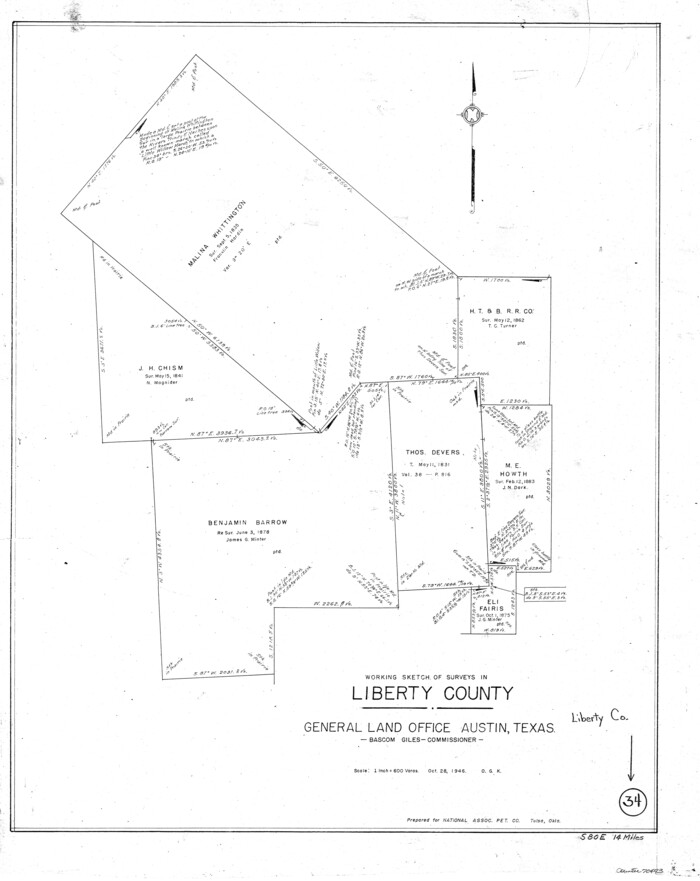 70493, Liberty County Working Sketch 34, General Map Collection