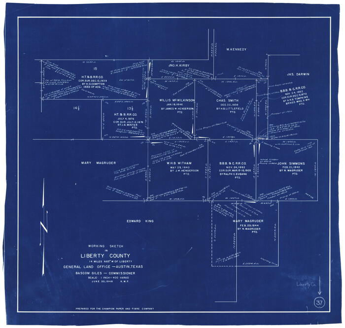 70496, Liberty County Working Sketch 37, General Map Collection
