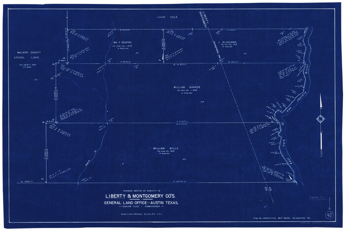 70501, Liberty County Working Sketch 42, General Map Collection
