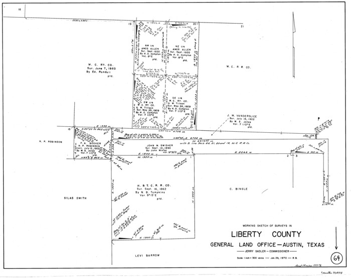 70524, Liberty County Working Sketch 64, General Map Collection