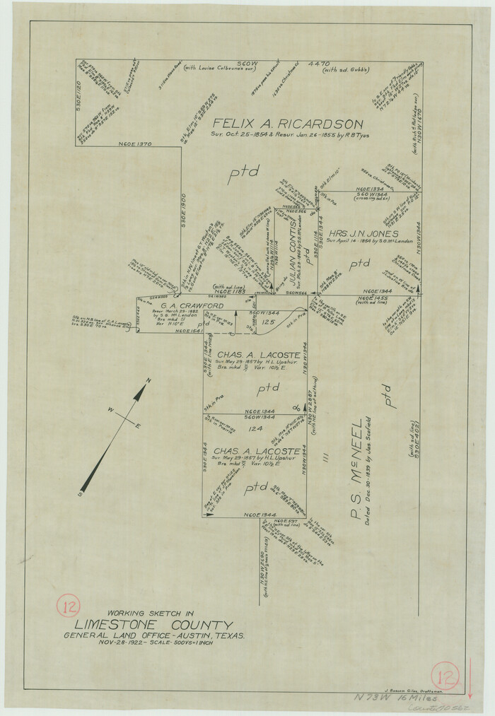 70562, Limestone County Working Sketch 12, General Map Collection