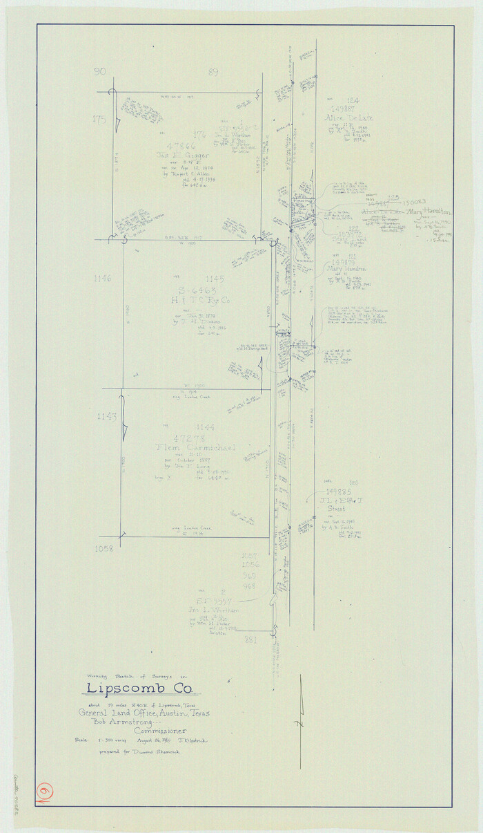 70582, Lipscomb County Working Sketch 6, General Map Collection