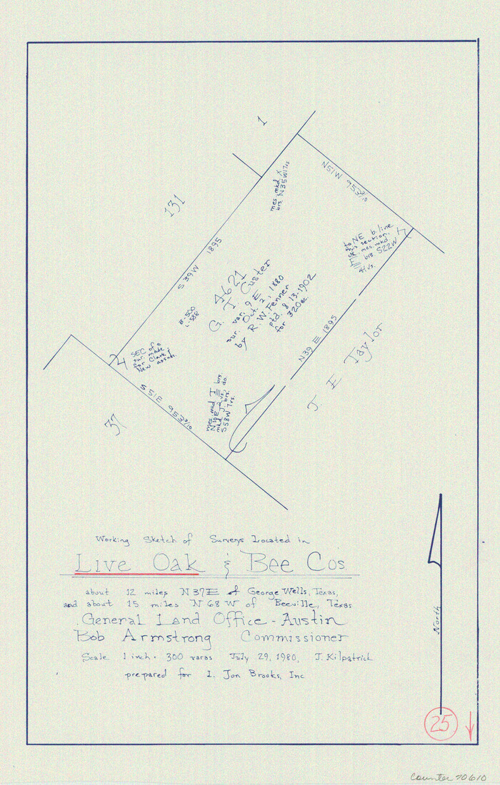 70610, Live Oak County Working Sketch 25, General Map Collection