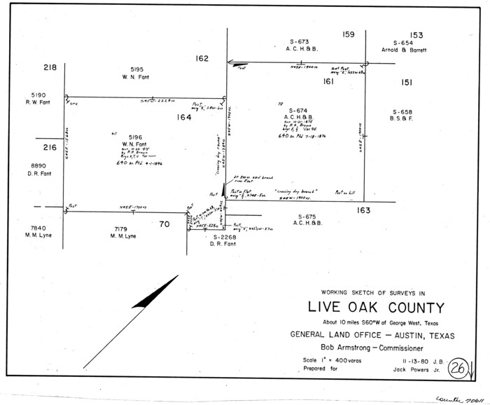 70611, Live Oak County Working Sketch 26, General Map Collection