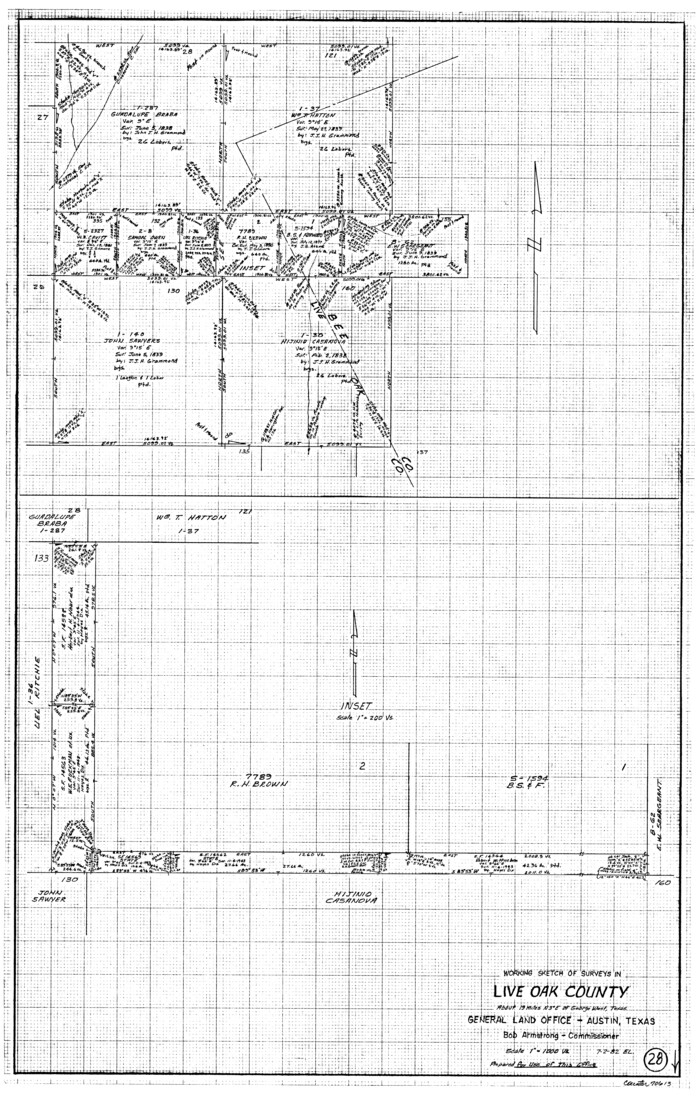 70613, Live Oak County Working Sketch 28, General Map Collection