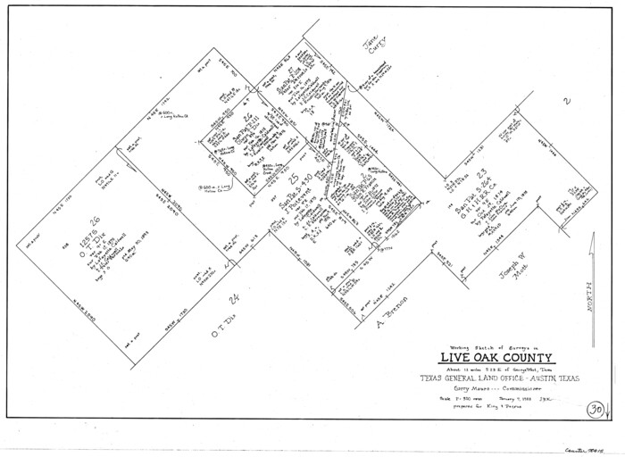 70615, Live Oak County Working Sketch 30, General Map Collection