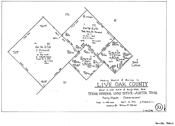 70617, Live Oak County Working Sketch 32, General Map Collection